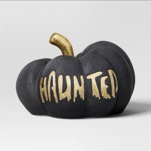 Hyde & EEK 5" Ceramic Haunted
Pumpkin Halloween Figurine Black